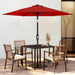 7.5FT Patio Umbrella Table Market Umbrella W/Tilt and Crank Heavy-Duty round Outdoor Umbrellas for Garden, Deck, Backyard,And Pool, Red