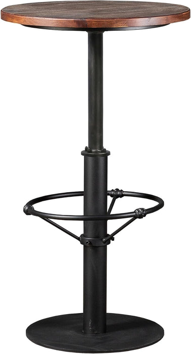 42" Tall Rustic Industrial Bar Table-19.68" Dia round Wooden Top Metal Bar Height Adjustable Standing Pub Table-Dining Room Bistro Table-Cocktail Table