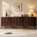 Dark Walnut Sideboard Buffet Cabinet With AdjustableShelves
