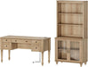 Oak Distressed Farmhouse Office Desk System Bookcase