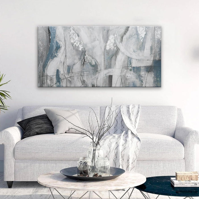 Abstract Wall Art Ready to Hang White Wall Art Modern Fantasy Paintings Blue White Abstract Wall Decor Prints Canvas Art Wall Decor Painting for Bedroom Office Decoration 20" X 40"