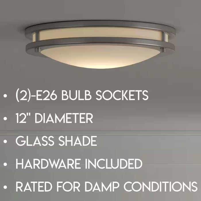 Saturn 2-Light Brushed Nickel Flush Mount