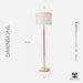Floor Lamp with Natural Rubberwood Base and White Linen Lampshade – 3-Way Adjustable Brightness, Lamp for Bedroom, Living Room, and House Décor, 58.5” X 16”