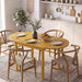 55" Solid Wood Folding Dining Table for 4-6 People, Oak