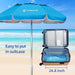 6Ft Folded Portable Travel Beach Umbrella with Sand Anchor Tilt Air Vent UPF 50+UV Protection Fit in Suitcase Compact Foldable Telescopic Umbrellas for Patio Garden Beach Pool Sky Blue