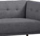 Dark Grey Linen Sofa: Walnut Wood Legs, Modern Style