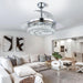 Crystal Ceiling Fan with Lights and Remote, Dimmable Fandelier