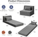 Dark Gray 4In1 FoldingMemoryFoam SofaBed WashableCover