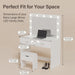 White Vanity Desk With Oversized Illuminated Mirror