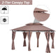 10' X 13' Patio Gazebo, Outdoor Gazebo Canopy Shelter with Curtains, Vented Roof, Steel Frame for Garden, Lawn, Backyard and Deck, Khaki