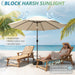 10FT Patio Umbrella, Pool Umbrella Outdoor, Tan | Easy-To-Use Tilt, Smooth One-Handed Crank, Waterproof Thickened Canopy, Wind Resistant for Outdoor Table, Deck, Pool