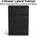 Commercial 4-Drawer Lateral File Cabinet, Letter/Legal Size, Lockable, 52.36" H X 36" W X 18.62" D, Black (60925/17454)