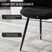 Accent Chairs Set of 2, Fuzzy Sherpa Dining Chairs with Barrel Back, Upholstered Faux Fur Armchairs with Black Metal Leg, Living Room Chairs (Black)