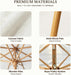 8.5Ft Luxury Premium Boho Patio Umbrella Wood Pole Fancy Bali-Style Outdoor Umbrellas UPF 50+ Sun Protection with Pulley Lift Air Vent Tassel Fringe for Garden, Pool, Deck, Beach, Backyard, Events