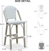 French Bar Stools Set of 2 Champagne Print Finish Outdoor Bar Stools with Back Rattan 27'' Patio Bar Stool for Pool Garden Kitchen Outdoor Barstool, White&Grey