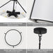 20Inches Drum Chandeliers, 5-Light Modern Farmhouse Pendant Light Fixture with White Linen Fabric Shade, Black round Adjustable Hanging Lights for Dining Room Bedroom Kitchen Foyer Entryway