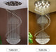 Clear Crystal Chandelier Large Spiral Raindrop Light