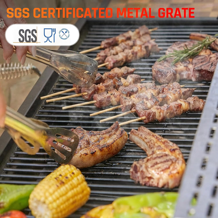Charcoal Grills,36" Outdoor Barbecue Grill,Heavy Duty Dual-Zone BBQ Smoker Grill with 2 Lifting Charcoal Trays,Foldable Side Tables,Oversized Cooking Area for Bbq,Yard,Party,Garden