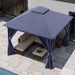 Patio Gazebo 10'X10', Outdoor Heavy Duty Party Tent Shelter with Double Roofs, Mosquito Nettings and Privacy Screens for Backyard, Garden, Lawn, Navy Blue