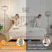 【Upgraded】 Dimmable Crystal Floor Lamps for Living Room, 1000LM LED Bulb Included, Standing Lamp with Knob Switch, Tall Silver Modern Floor Lamp for Bedroom Nursery Office Reading