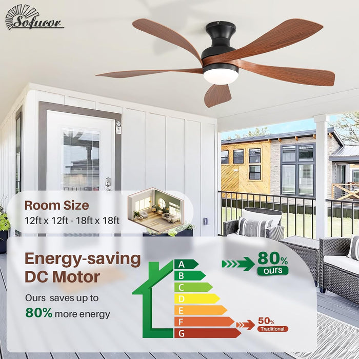 Smart Ceiling Fan With Dimmable Integrated Lighting