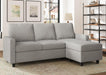 L Shaped Convertible Sectional Sofa LightGreyLinenFabric