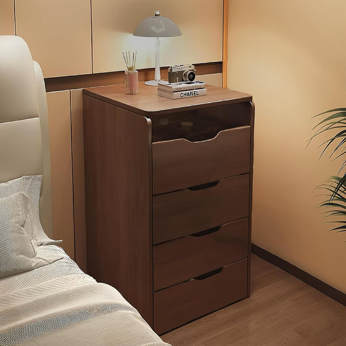 3 in 1 Vanity Desk with Mirror and Lights,Small Make up Vanity Set with Visible Glass Desktop,Compact Makeup Vanity with 3 Drawers & Stool, Dressing Table for Bedroom (Walnut, 18.9" L)