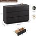 Black 6 Drawer Dresser for Bedroom, 47" W Chest of Drawers