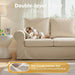 Beige 89Inch ExtraDeepCushionedUpholsteredSofa RemovableCovers