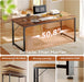 55 X 24 Inch Computer Desk with Deeper Desktop, Gaming Office Writing Work Desk for Home Office, Study, Bedroom, Work from Home, Metal Frame, Rustic Brown