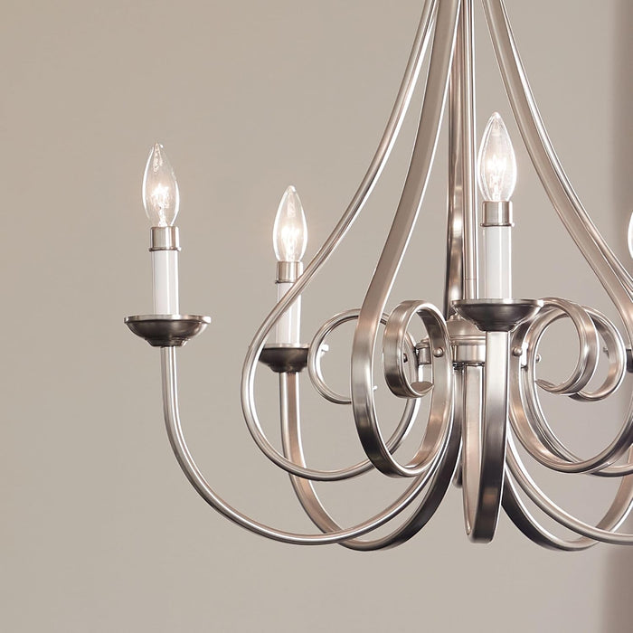 Dover Five Light Chandelier Brushed Nickel TwentyFourInch