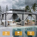 20x12 Hardtop Gazebo AluminumFrame Outdoor Gray Weatherproof