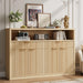 51" Buffet Sideboard Cabinet, Modern Hutch Storage Cabinets Natural