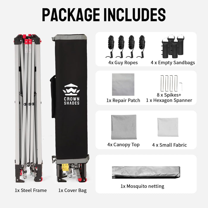 13X13 Pop up Gazebo, Canopy Tent, Gazebos on Clearance - Outdoor Gazebo for Backyard & Patio Furniture - Carpa Pop up Tent with Wheeled Sto-N-Go Cover Bag (Grey)