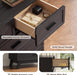 Black 6 Drawer Dresser for Bedroom, 47" Tall Chest of Drawers