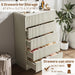 31.5" Wide Modern Curved 5 Drawer Dresser，Beige