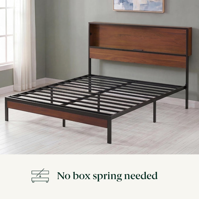 Kai Platform Bed Frame, RGB LED Lights, USB Charging Station, Queen