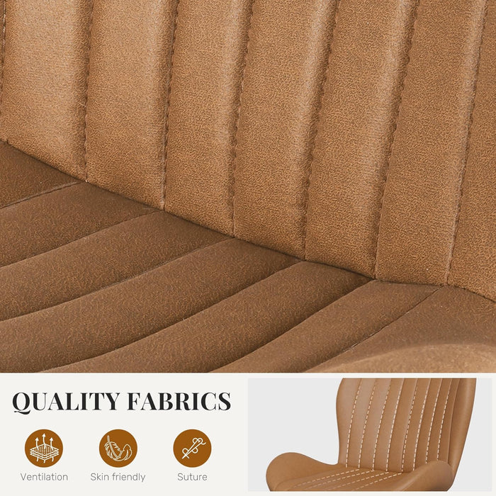 Dining Chairs Set of 4 Modern Fabric Dining Room Chairs Upholstered Dining Chairs with Thick Cushions Metal Legs Armless Back Chair for Kitchen and Living Room Brown