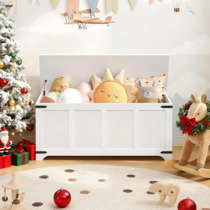 Premium White Storage Chest 47.2 Inches Contemporary