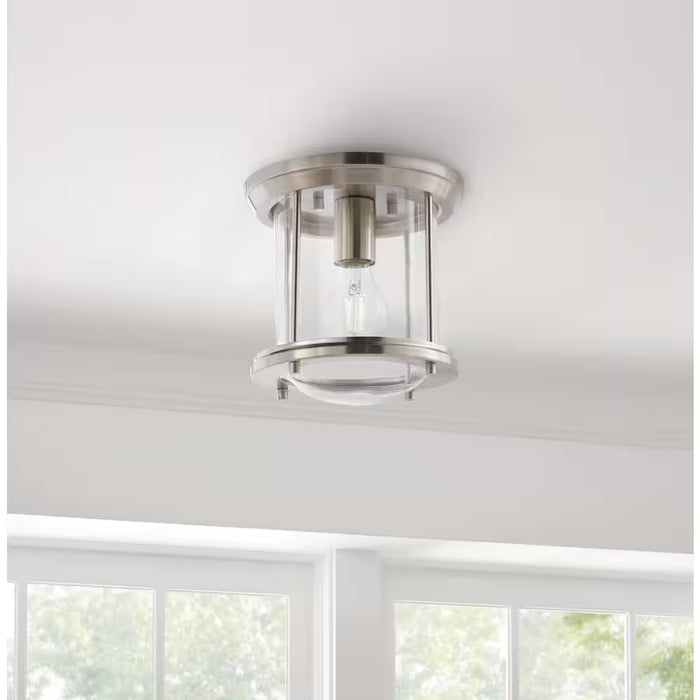 Melrose Park 8 In. 1-Light Brushed Nickel Flush Mount