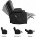 Oversized Swivel Rocker Recliner, Rocking Recliner Chair, Black