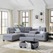 104Inch Sectional Sofas 3-Seat Sofa Sectional Sofa Couches with Reversible Chaise Storage Ottoman and 2 Cup Holders, Sofa Lounge and Ottoman for Living Room Furniture
