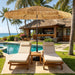 9Ft Hula Thatched Hawaiian Style Tiki Umbrella with Crank & Tilt, UPF 50+ Nylon Thatch & 220GSM Polyester Canopy, 8 Heavy-Duty Steel Ribs for Outdoor, Patio, Beach, Pool, Backyard, Garden