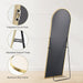 64"X21" Arched Full Length Mirror, Leaning or Standing Full Body Mirror with Aluminum Alloy Thin Frame, Suitable for Bedroom or Cloakroom,Gold