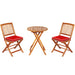 3 Pieces Patio Folding Bistro Set with Padded Cushion and round Coffee Table