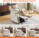 270° Swivel Rocker Recliner with Adjustable Armrests,Oversized Power Nursery Recliner with Heating and Massgae,Rocking Chair Nursery with One-Touch Reset,Double Cup Holder,Faux Leather,Beige