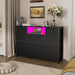 Charcoal Nine Drawer Wardrobe TV Entertainment LED