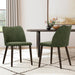 Upholstered Dining Chairs Set of 4, Modern PU Leather Dining Room Kitchen Side Chair with Padded Seat and Wood Legs Restaurant/Cafe, Green