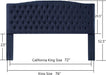 Linen Upholstered Tufted Button King Headboard and Comfortable Fashional Padded King/California King Size Headboard - Navy Blue