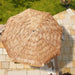 9Ft Hula Thatched Tiki Umbrella Hawaiian Style Beach Patio Umbrella and 8 Ribs with Crank Lift UPF 50+ Outdoor Tiki Bar, Tropical Palapa, Patio Garden Beach Pool Backyard Natural Color